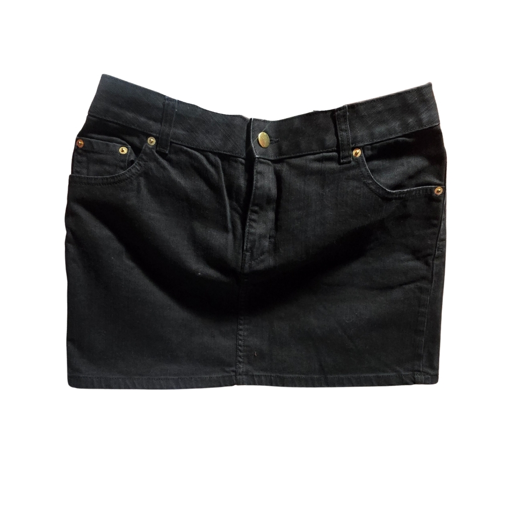 H&M Black Y2K Denim Mini Skirt Size 38